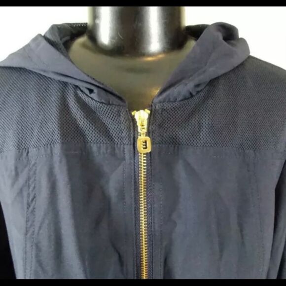 Lana Lee Montreal Women's Sz S Navy Blue Lightweight Hooded Jacket Windbreaker - Picture 2 of 9